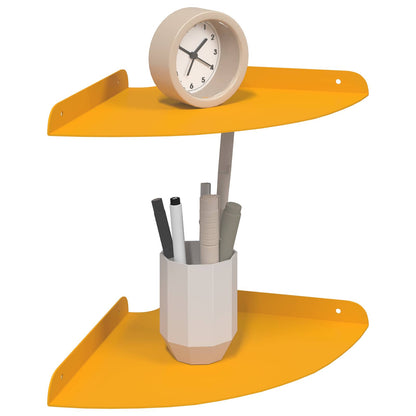 vidaXL Floating Shelf with Shelf 2 pcs Mustard Yellow 24 x 24 x 2 cm