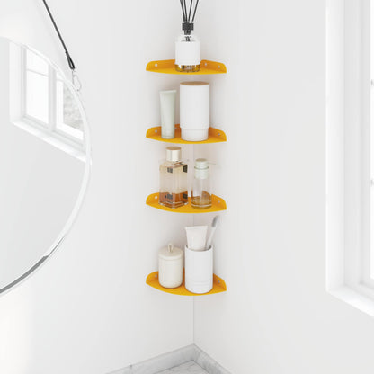 vidaXL Floating Shelf with Shelf 4 pcs Mustard Yellow 24 x 24 x 2 cm