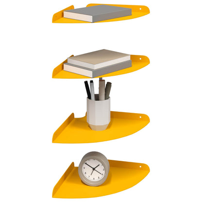 vidaXL Floating Shelf with Shelf 4 pcs Mustard Yellow 24 x 24 x 2 cm