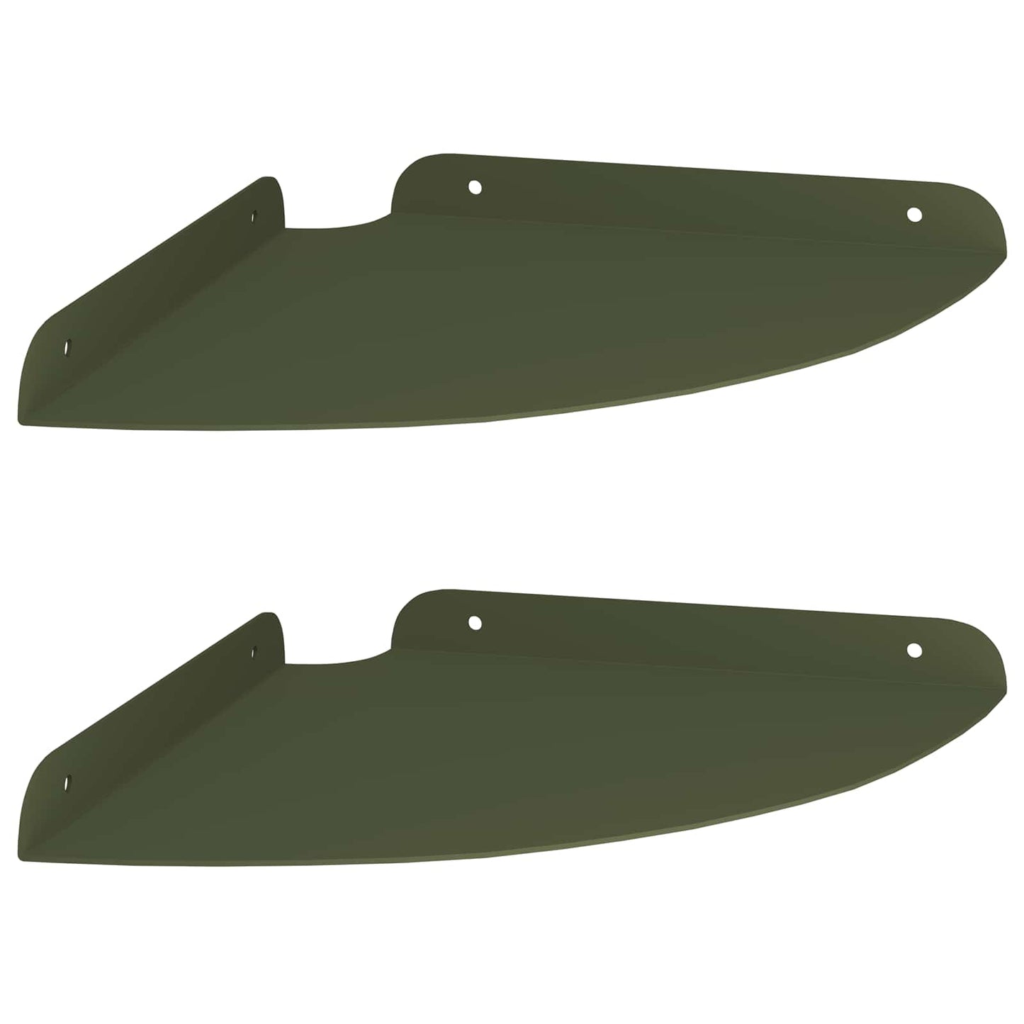 vidaXL Floating Shelf with Shelf 2 pcs Olive Green 24 x 24 x 2 cm
