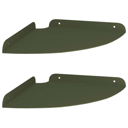 vidaXL Floating Shelf with Shelf 2 pcs Olive Green 24 x 24 x 2 cm