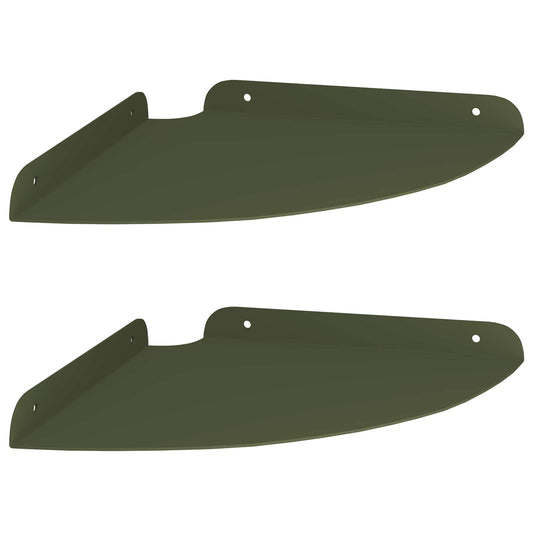 vidaXL Floating Shelf with Shelf 2 pcs Olive Green 24 x 24 x 2 cm