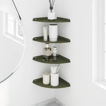 vidaXL Floating Shelf with Shelf 4 pcs Olive Green 24 x 24 x 2 cm