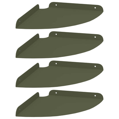 vidaXL Floating Shelf with Shelf 4 pcs Olive Green 24 x 24 x 2 cm