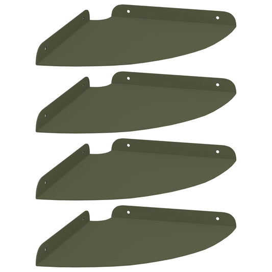 vidaXL Floating Shelf with Shelf 4 pcs Olive Green 24 x 24 x 2 cm