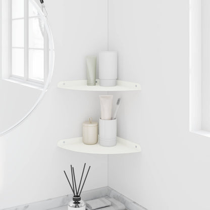 vidaXL Floating Shelf with Shelf 2 pcs White 24 x 24 x 2 cm