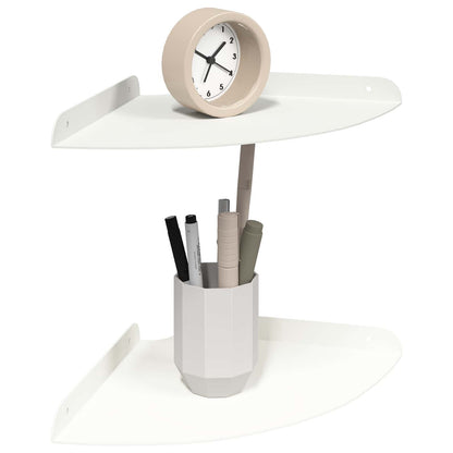vidaXL Floating Shelf with Shelf 2 pcs White 24 x 24 x 2 cm