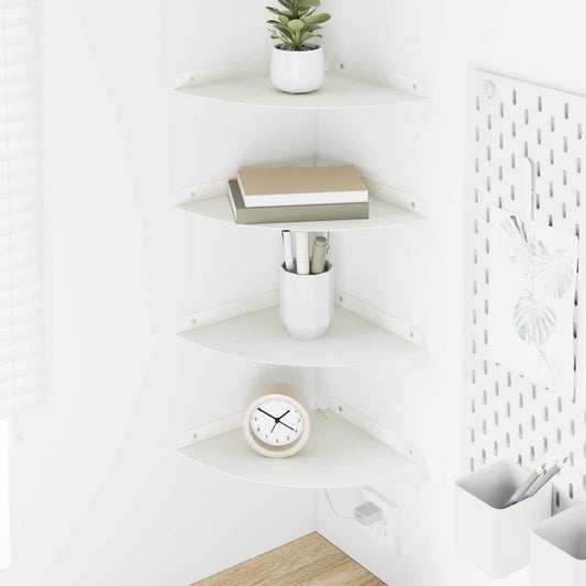 vidaXL Floating Shelf with Shelf 4 pcs White 24 x 24 x 2 cm