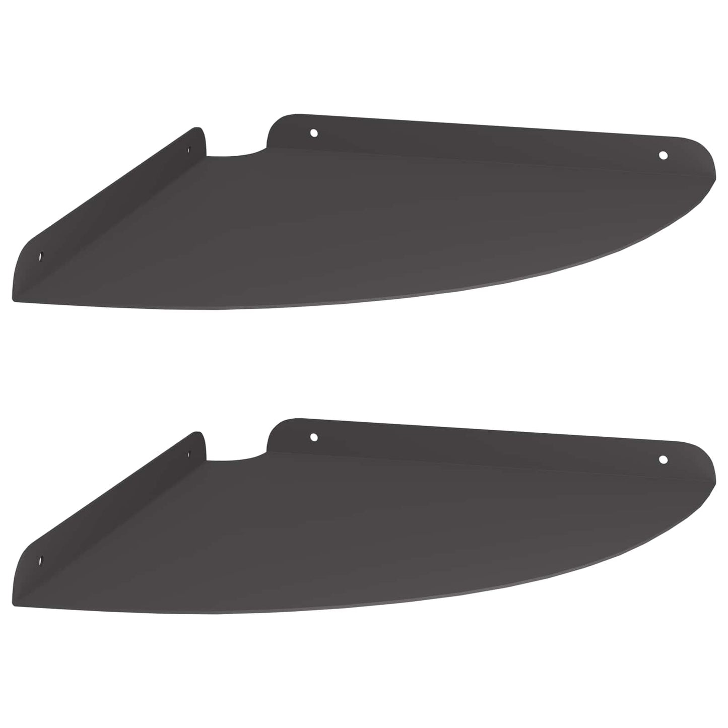 vidaXL Corner Floating Shelf with Shelf 2 pcs Black 30 x 30 x 2 cm