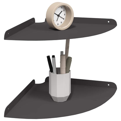 vidaXL Corner Floating Shelf with Shelf 2 pcs Black 30 x 30 x 2 cm