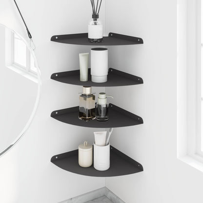 vidaXL Floating Shelf with Shelf 4 pcs Black 30 x 30 x 2 cm