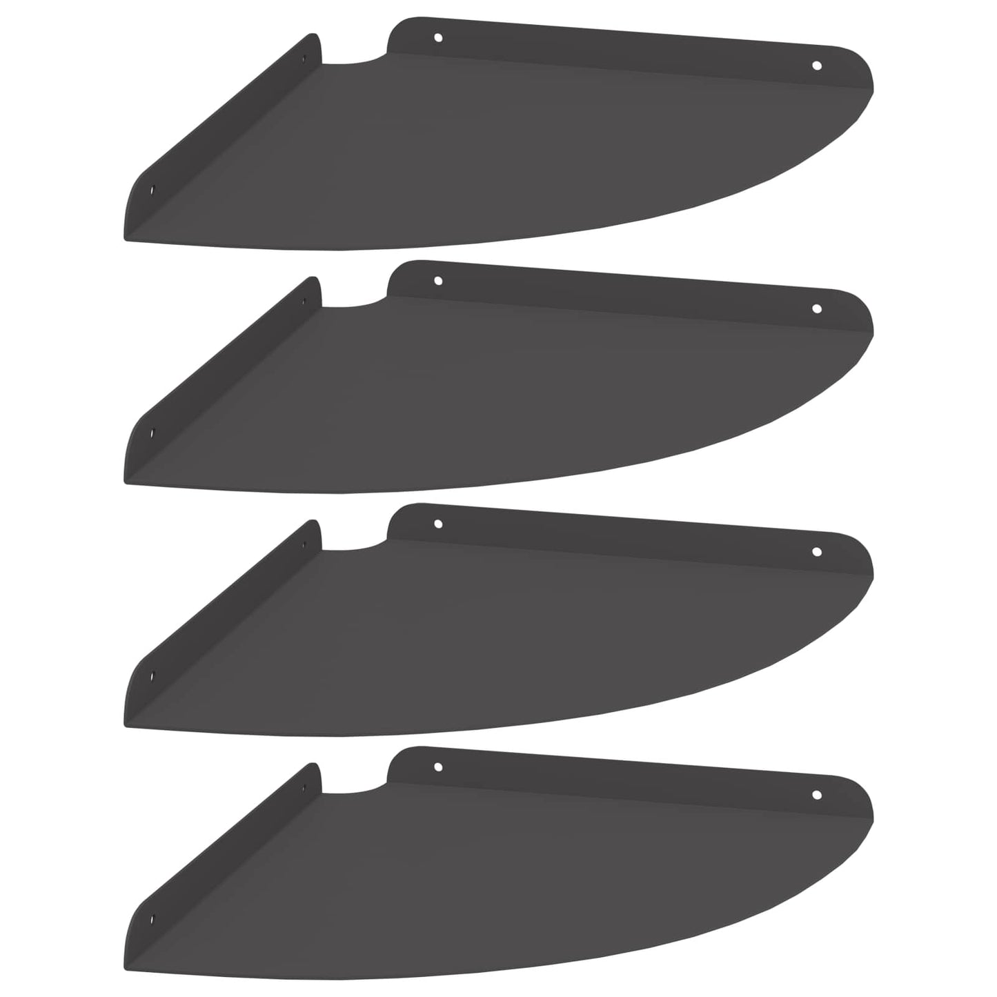 vidaXL Floating Shelf with Shelf 4 pcs Black 30 x 30 x 2 cm