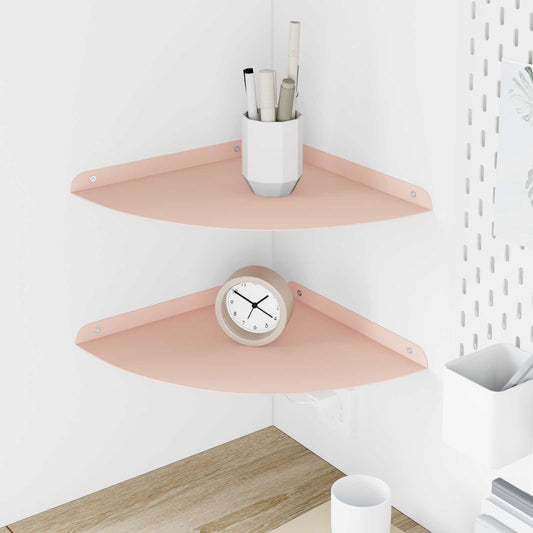 vidaXL Floating Shelf with Shelf 2 pcs Pink 30 x 30 x 2 cm