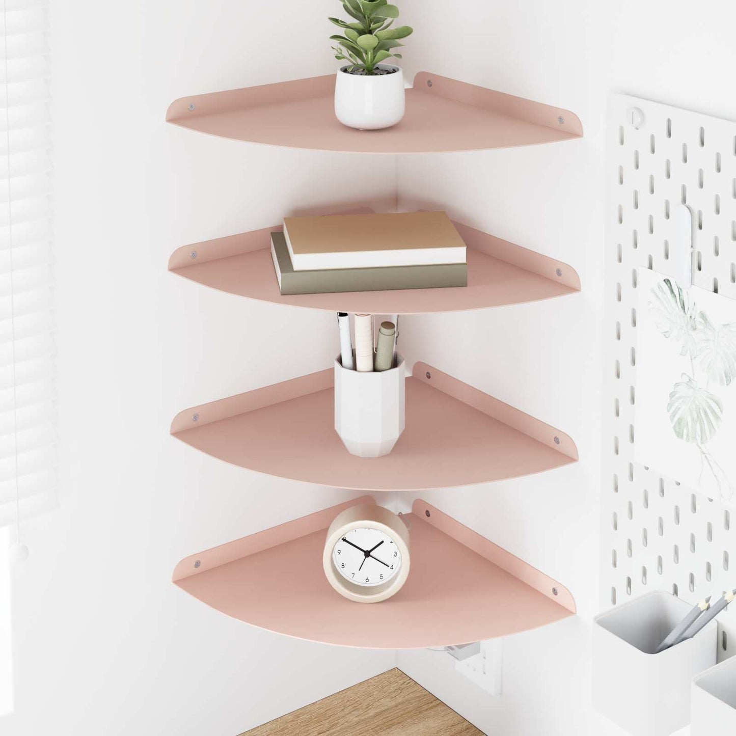 vidaXL Floating Shelf with Shelf 4 pcs Pink 30 x 30 x 2 cm