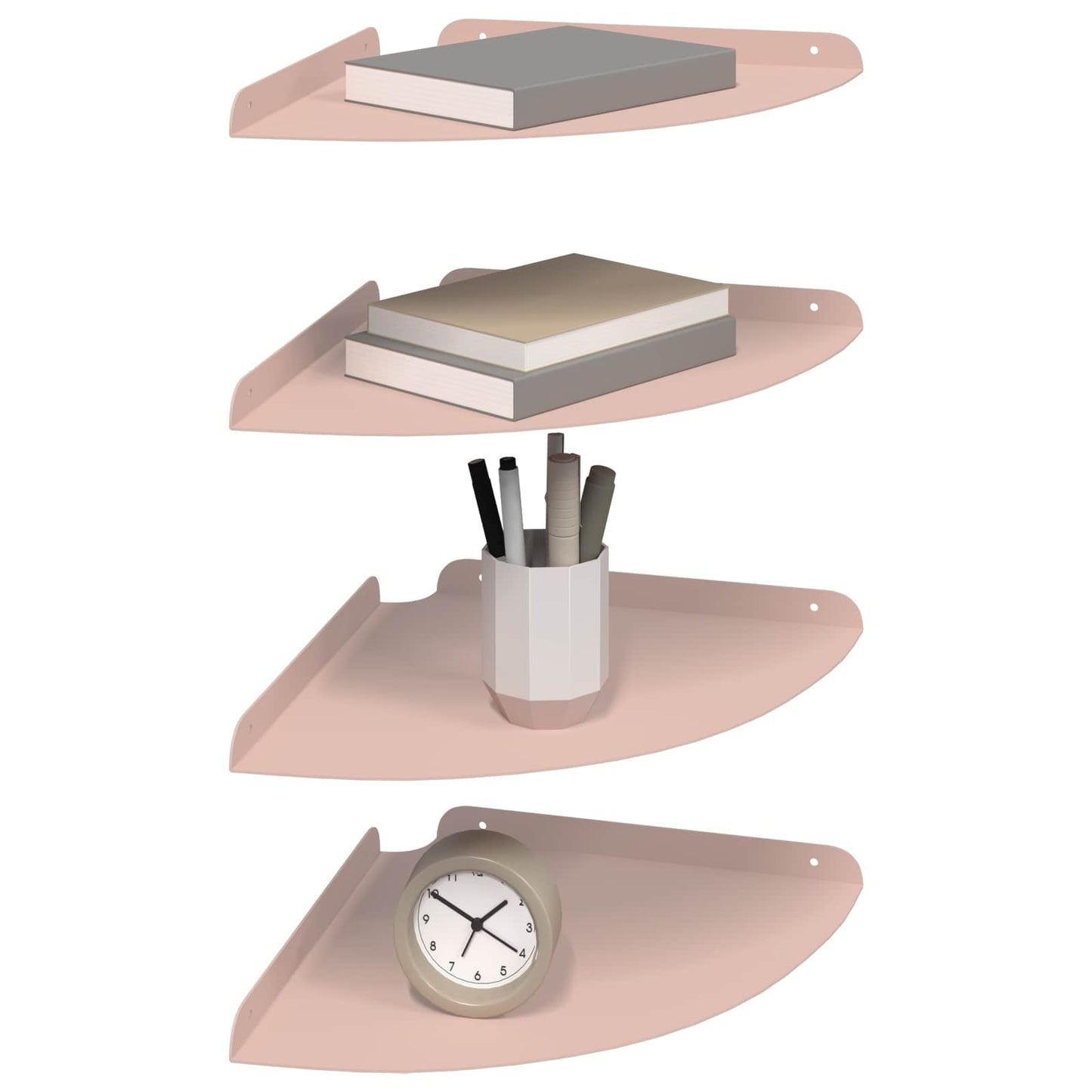 vidaXL Floating Shelf with Shelf 4 pcs Pink 30 x 30 x 2 cm