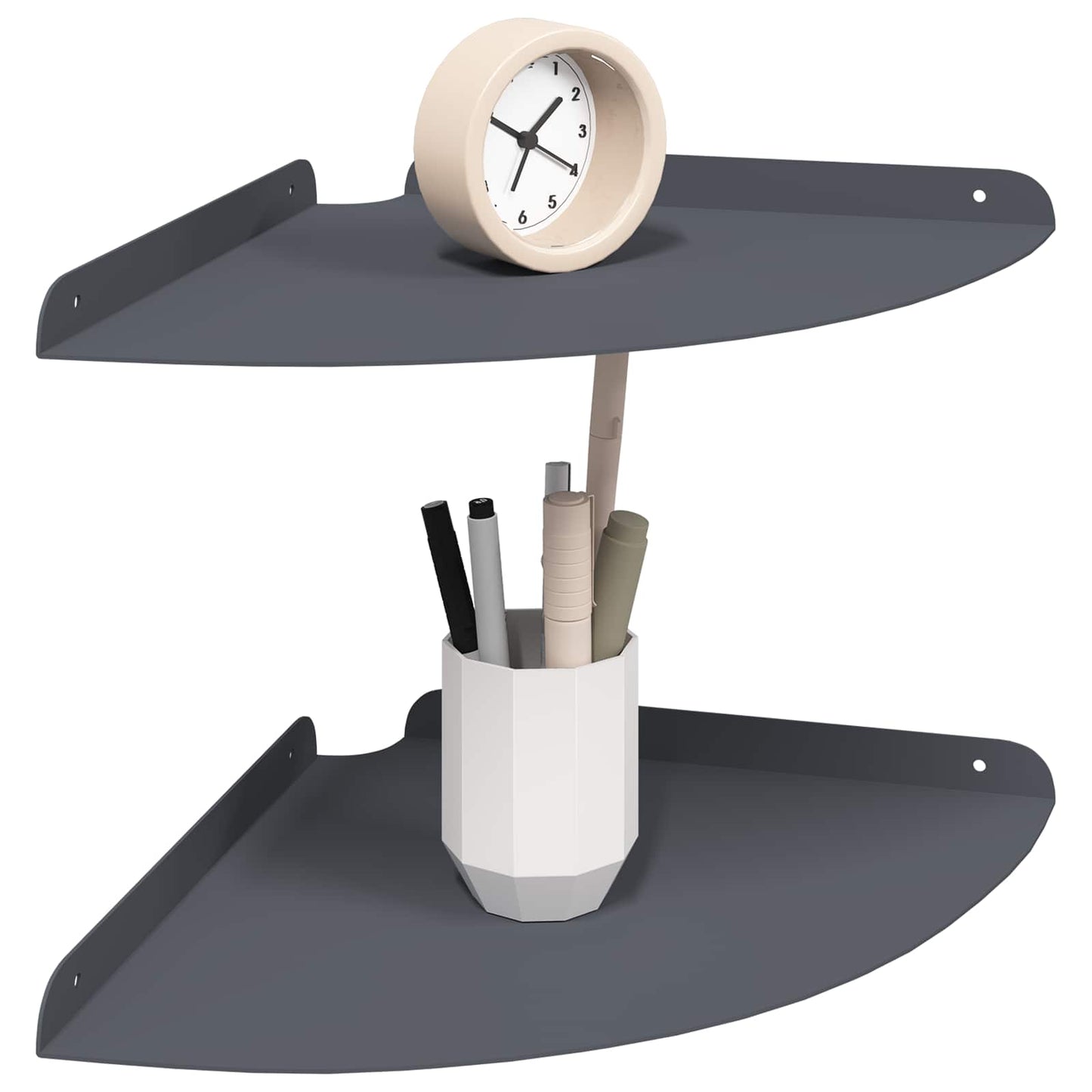 vidaXL Floating Shelf with Shelf 2 pcs Anthracite 30 x 30 x 2 cm