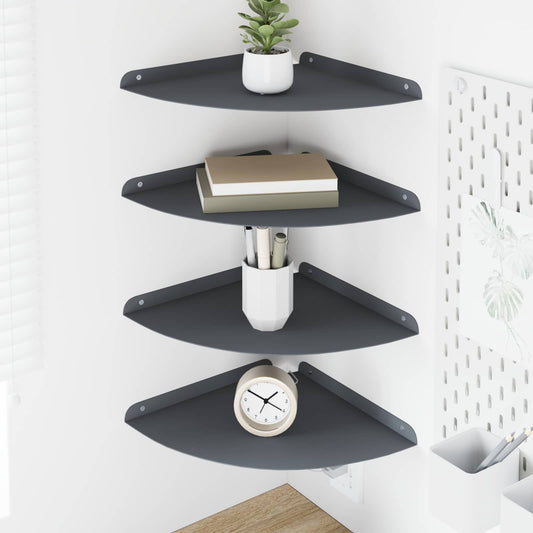 vidaXL Floating Shelf with Shelf 4 pcs Anthracite 30 x 30 x 2 cm