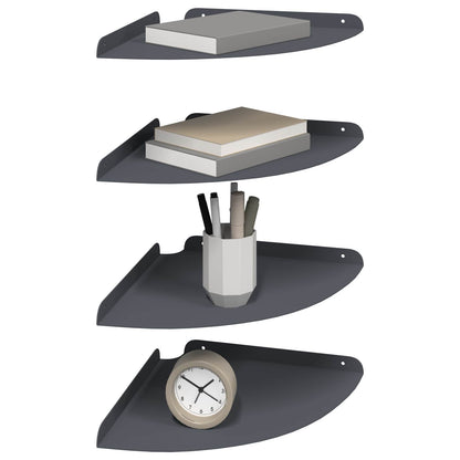 vidaXL Floating Shelf with Shelf 4 pcs Anthracite 30 x 30 x 2 cm