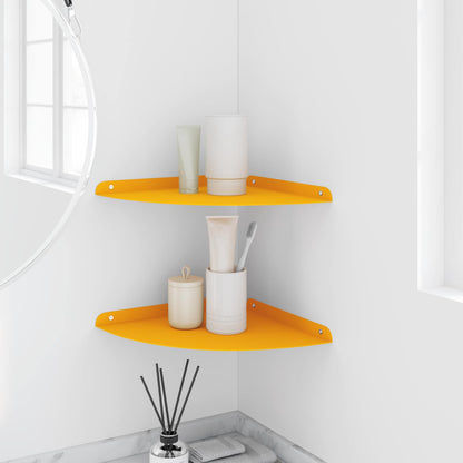 vidaXL Floating Shelf with Shelf 2 pcs Mustard Yellow 30 x 30 x 2 cm