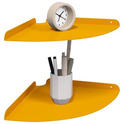 vidaXL Floating Shelf with Shelf 2 pcs Mustard Yellow 30 x 30 x 2 cm