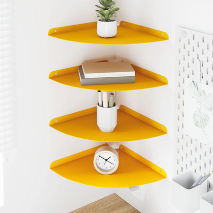 vidaXL Floating Shelf with Shelf 4 pcs Mustard Yellow 30 x 30 x 2 cm