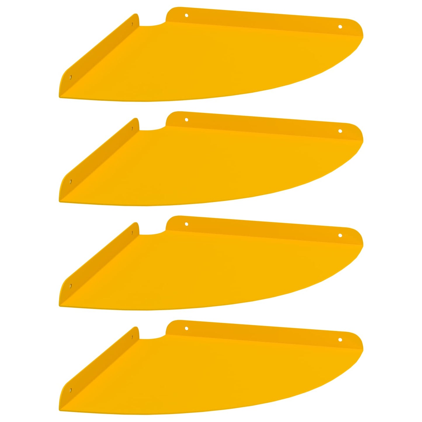 vidaXL Floating Shelf with Shelf 4 pcs Mustard Yellow 30 x 30 x 2 cm