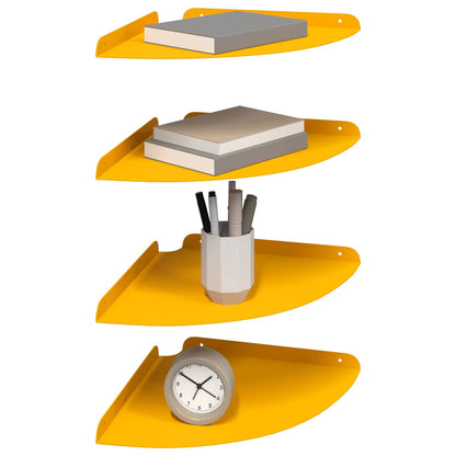 vidaXL Floating Shelf with Shelf 4 pcs Mustard Yellow 30 x 30 x 2 cm