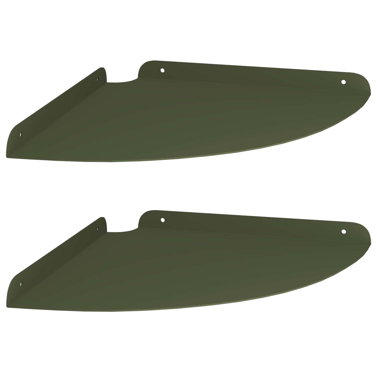 vidaXL Floating Shelf with Shelf 2 pcs Olive Green 30 x 30 x 2 cm