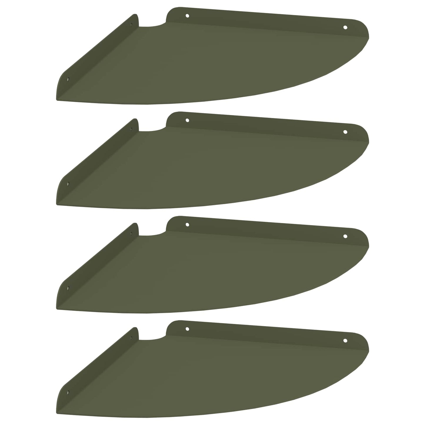 vidaXL Floating Shelf with Shelf 4 pcs Olive green 30 x 30 x 2 cm