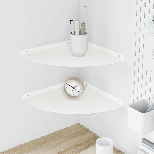 vidaXL Floating Shelf with Shelf 2 pcs White 30 x 30 x 2 cm