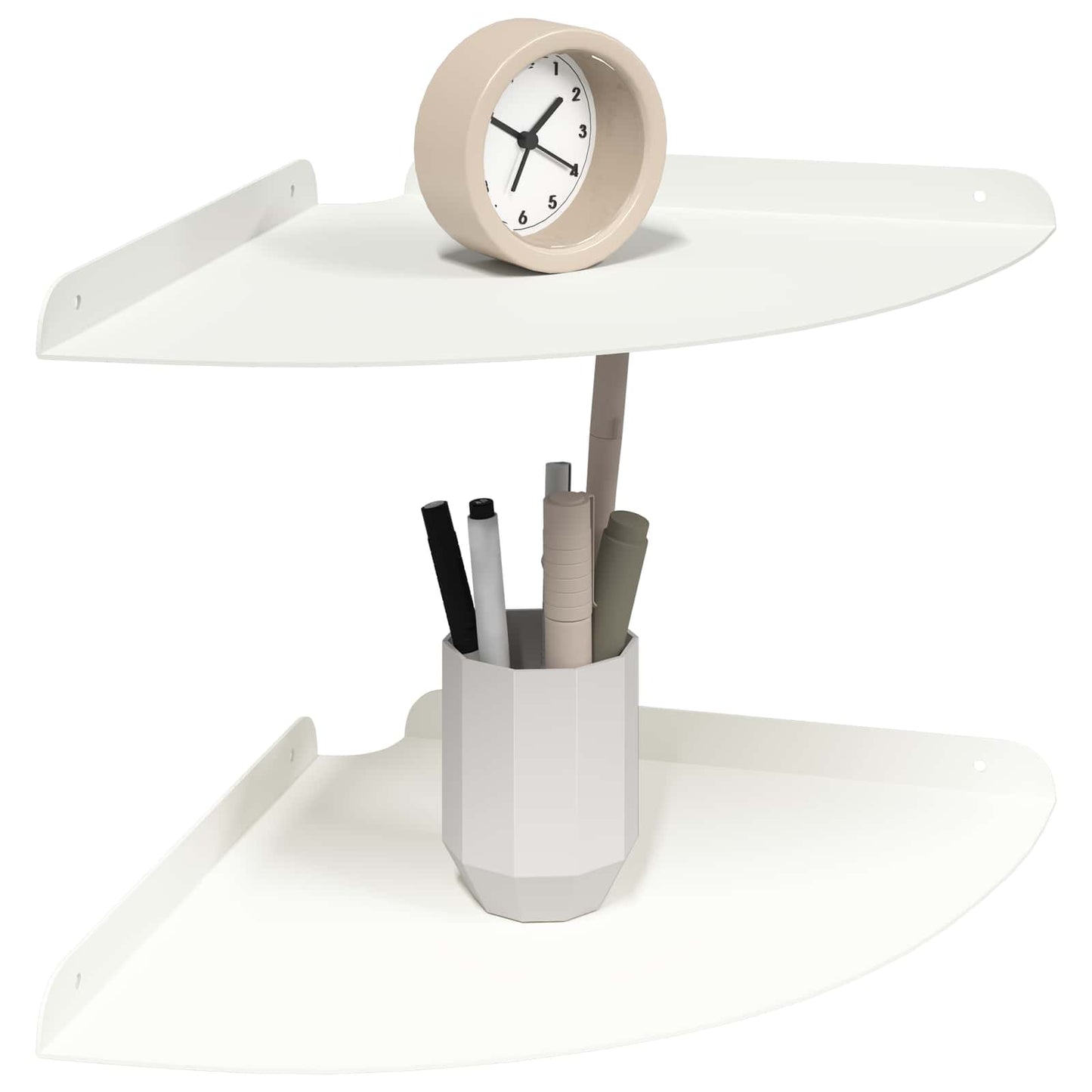 vidaXL Floating Shelf with Shelf 2 pcs White 30 x 30 x 2 cm
