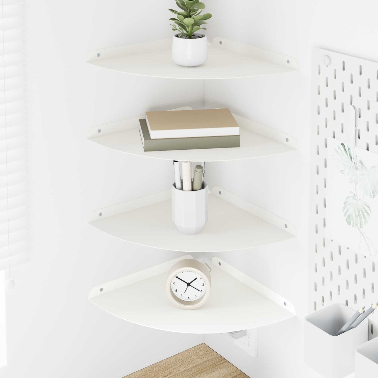 vidaXL Floating Shelf with Shelf 4 pcs White 30 x 30 x 2 cm
