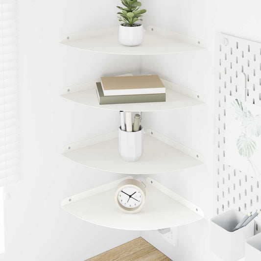 vidaXL Floating Shelf with Shelf 4 pcs White 30 x 30 x 2 cm
