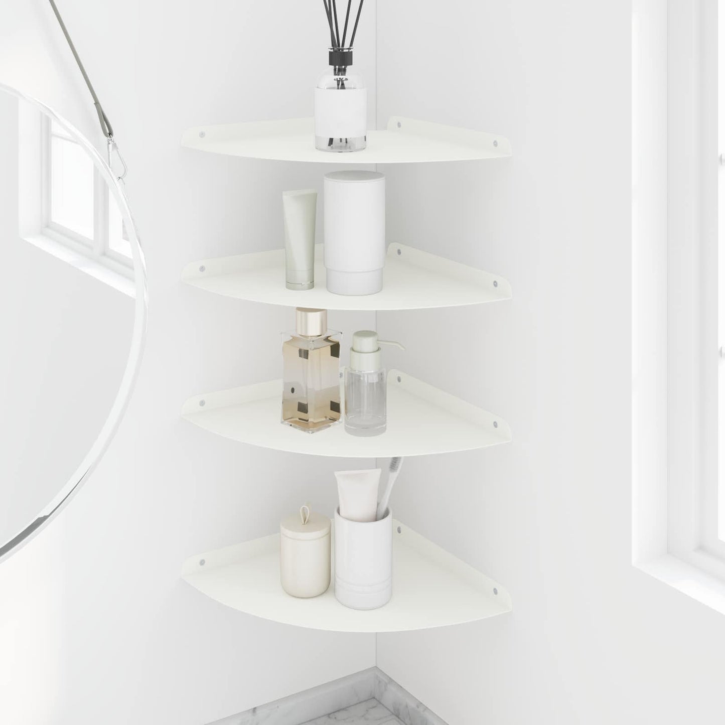vidaXL Floating Shelf with Shelf 4 pcs White 30 x 30 x 2 cm