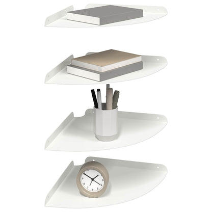 vidaXL Floating Shelf with Shelf 4 pcs White 30 x 30 x 2 cm
