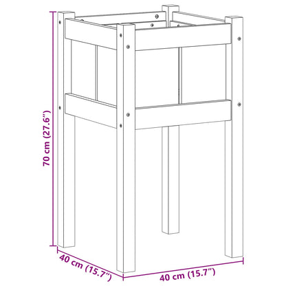 vidaXL Garden Planter Nature 40 x 40 x 70 cm Solid Pine Wood