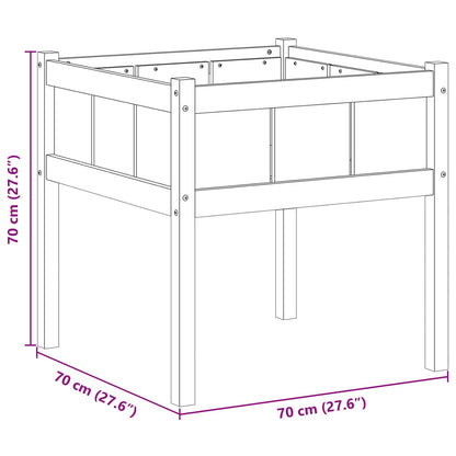 vidaXL Garden Planter Nature 70 x 70 x 70 cm Solid Pine Wood