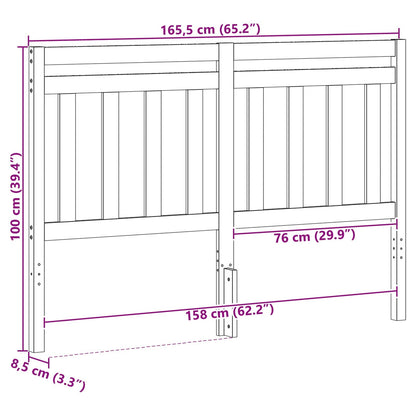 vidaXL Headboard with Headboard Wax Brown 165.5 x 100 cm