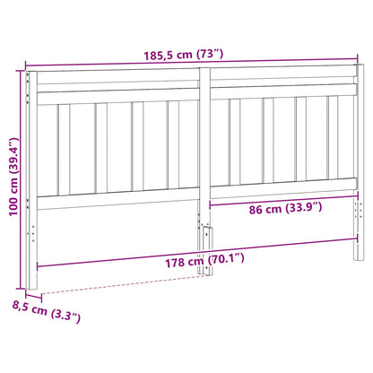 vidaXL Headboard with Headboard Wax Brown 185.5 x 100 cm