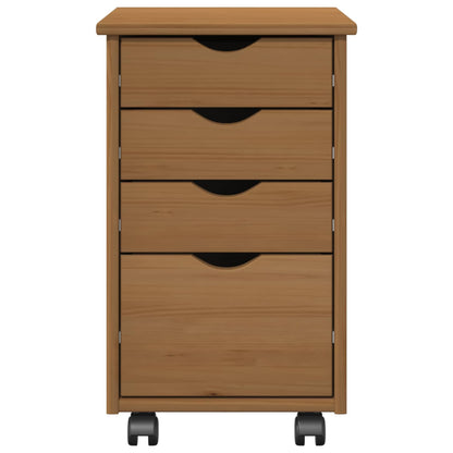 vidaXL Rolling Cabinet MOSS Honey Brown 34 x 39 x 56 cm