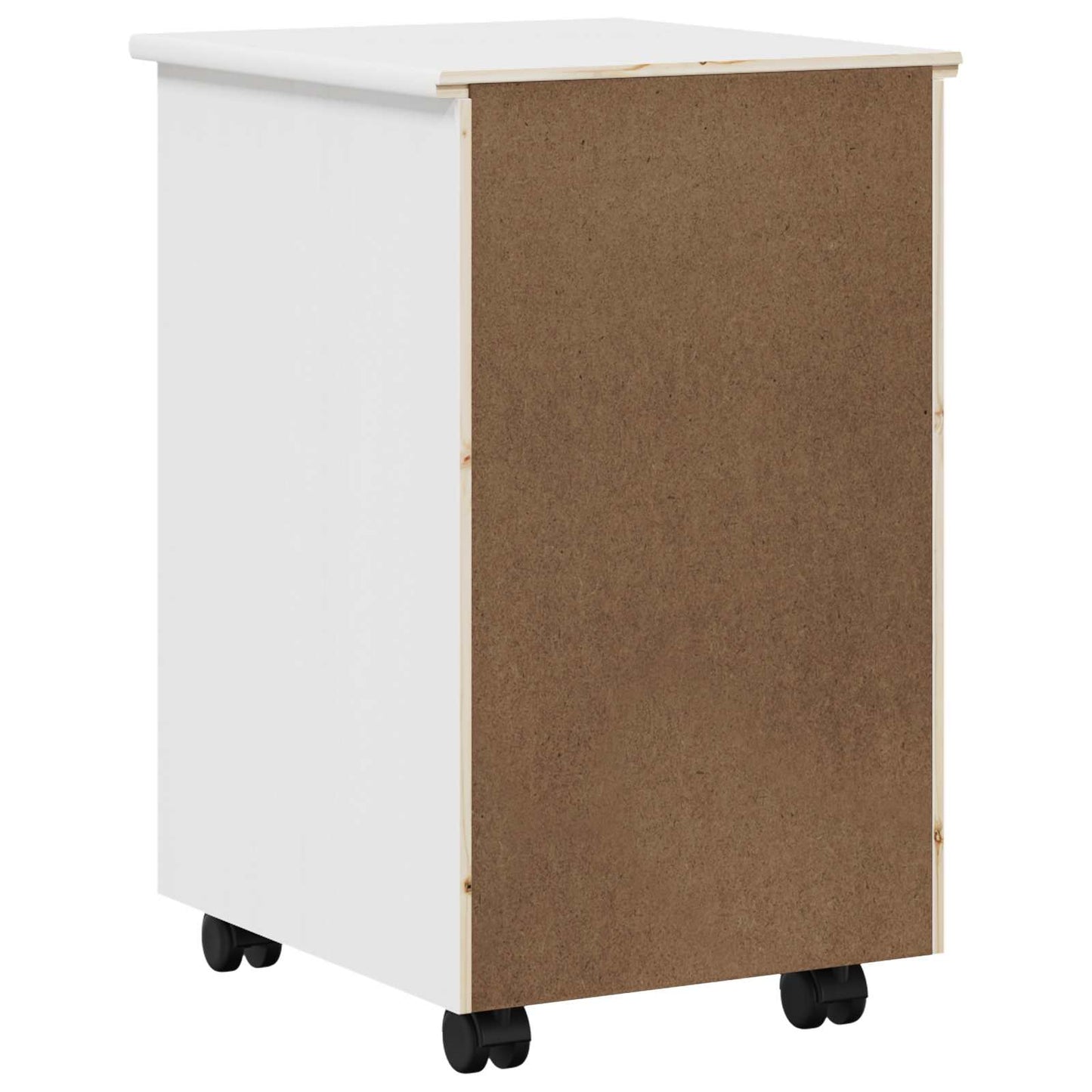 vidaXL Rolling Cabinet White 34 x 39 x 56 cm Solid Pine Wood