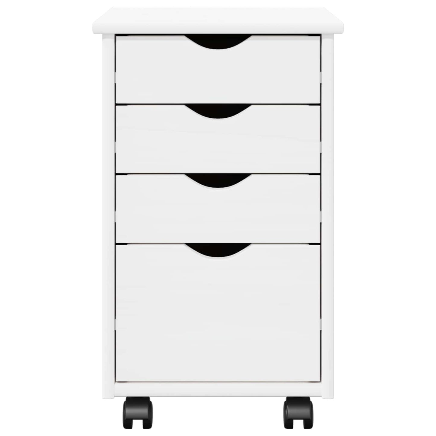 vidaXL Rolling Cabinet White 34 x 39 x 56 cm Solid Pine Wood