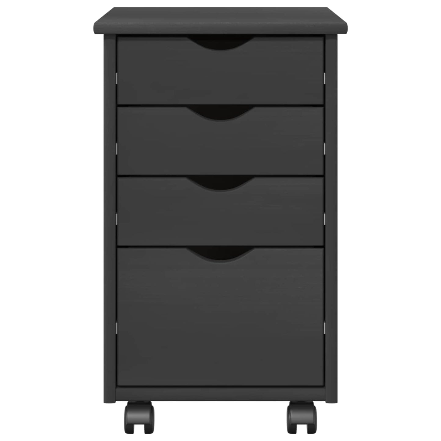 vidaXL Rolling Cabinet with Wheel Grey 34 x 39 x 56 cm Solid Pine Wood