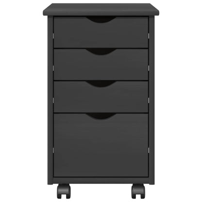 vidaXL Rolling Cabinet with Wheel Grey 34 x 39 x 56 cm Solid Pine Wood