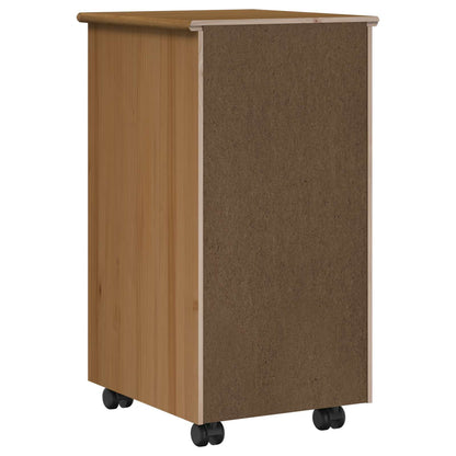 vidaXL Rolling Cabinet Honey Brown 34 x 39 x 65.5 cm Solid Pine Wood