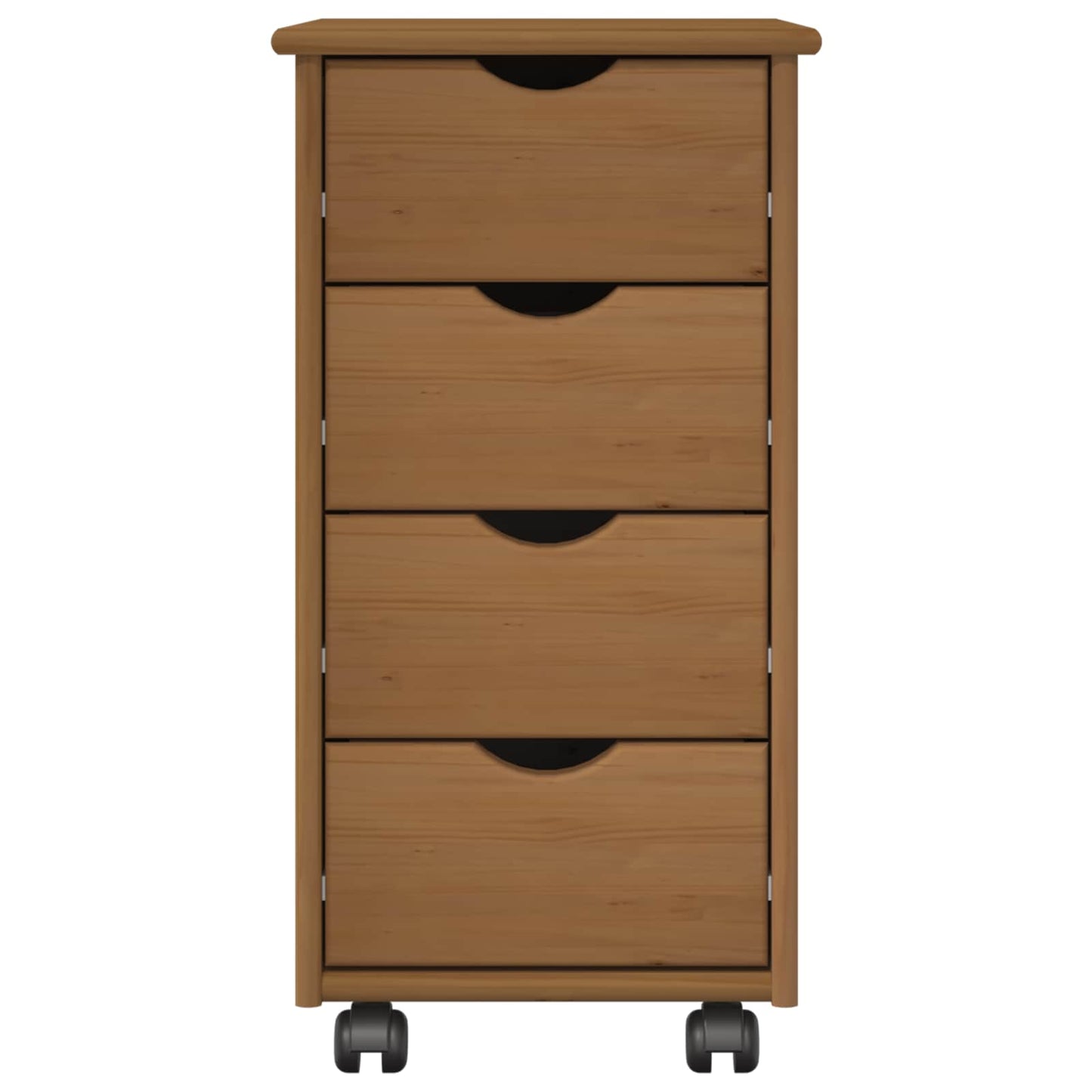 vidaXL Rolling Cabinet Honey Brown 34 x 39 x 65.5 cm Solid Pine Wood