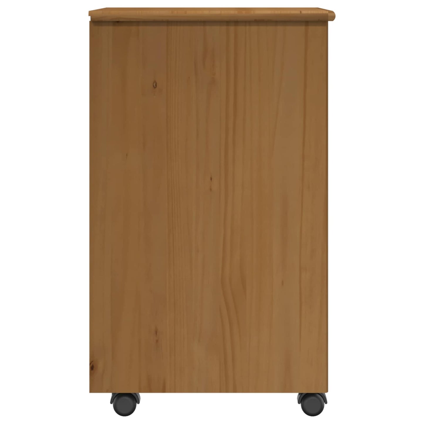 vidaXL Rolling Cabinet Honey Brown 34 x 39 x 65.5 cm Solid Pine Wood