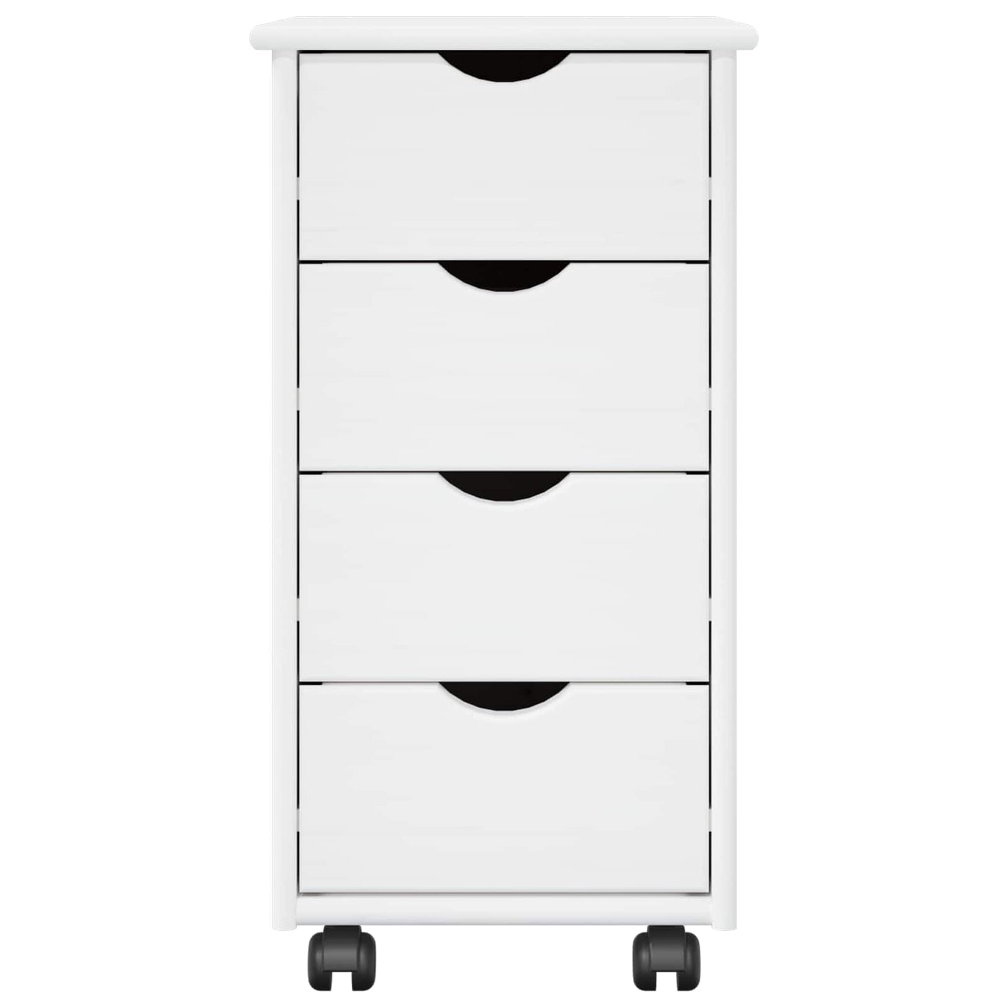 vidaXL Rolling Cabinet White 34 x 39 x 65.5 cm Solid Pine Wood