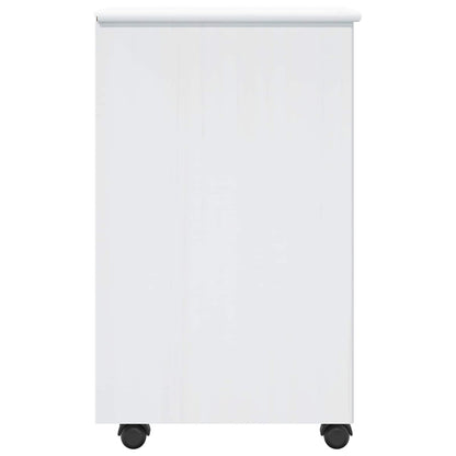vidaXL Rolling Cabinet White 34 x 39 x 65.5 cm Solid Pine Wood
