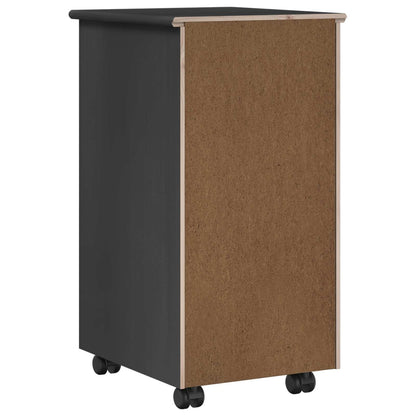 vidaXL Rolling Cabinet Grey 34 x 39 x 65.5 cm Solid Pine Wood